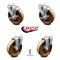 Service Caster 5 Inch High Temp Phenolic Wheel Swivel Bolt Hole Caster Set with 2 Brake SCC SCC-BH20S514-PHSHT-2-TLB-2 - alternate 1